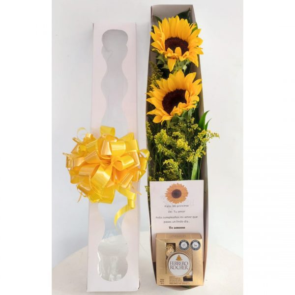 Caja de girasoles- floristeria cali