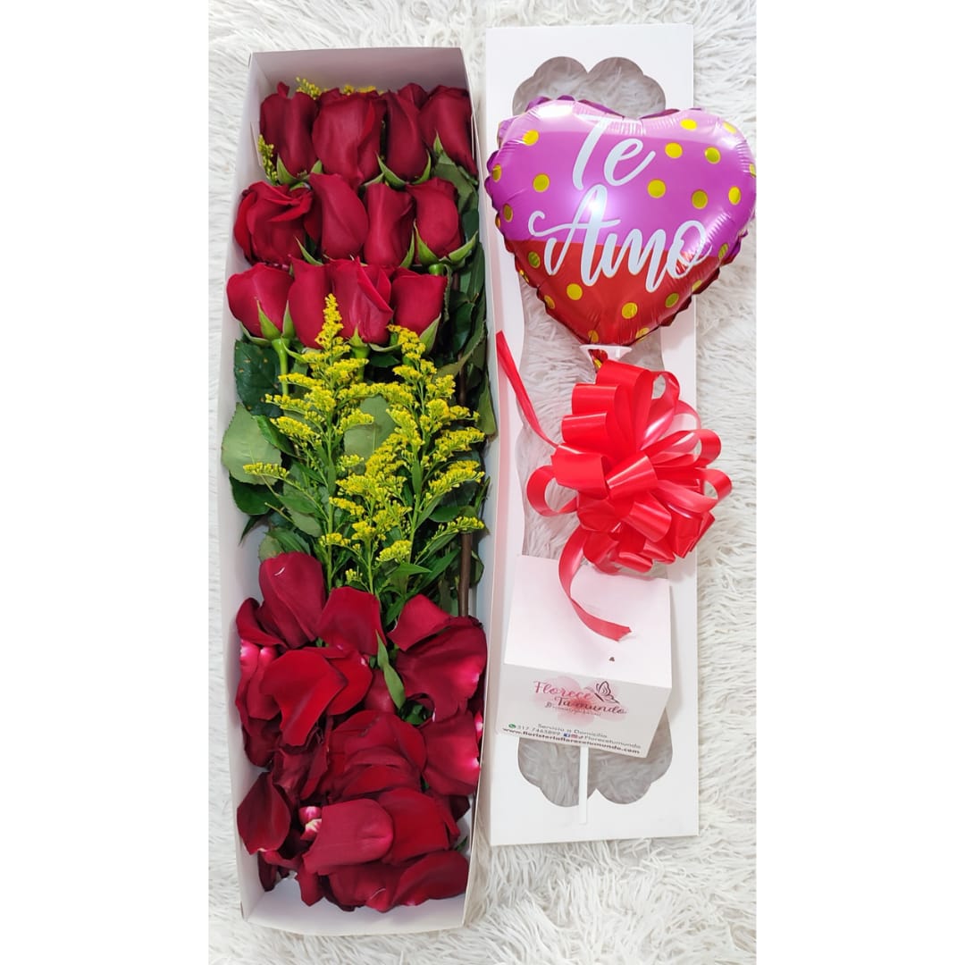 Caja de rosas rojas -floristeria cali